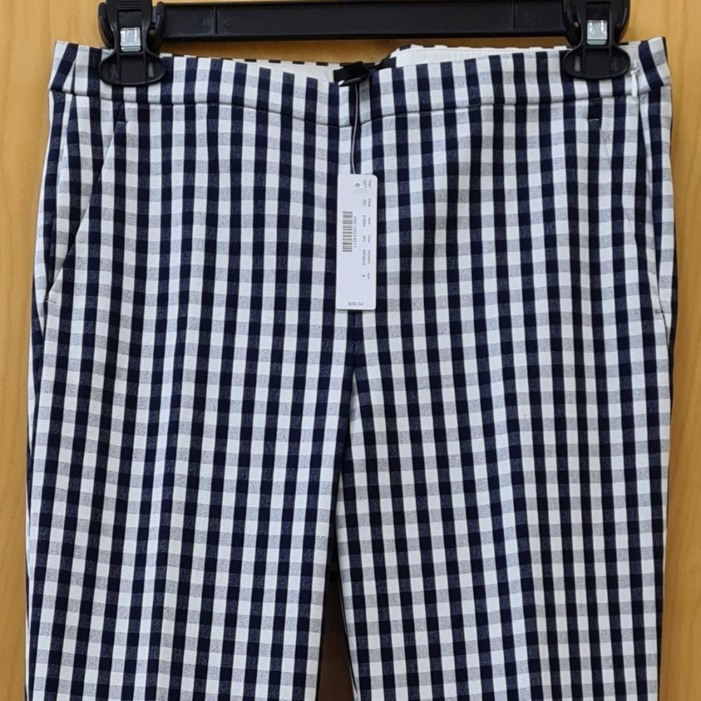J.Crew NWT Martie Gingham Ankle Pants size 8 - Picture 5 of 9